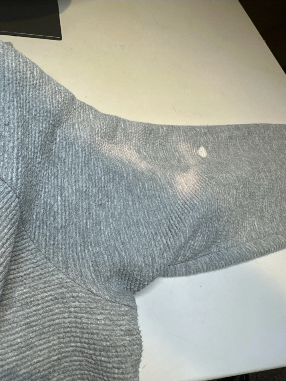 Men's Express Thick Ribbed Half-Zip Sweatshirt Light Gray Size XXL Good Used Con